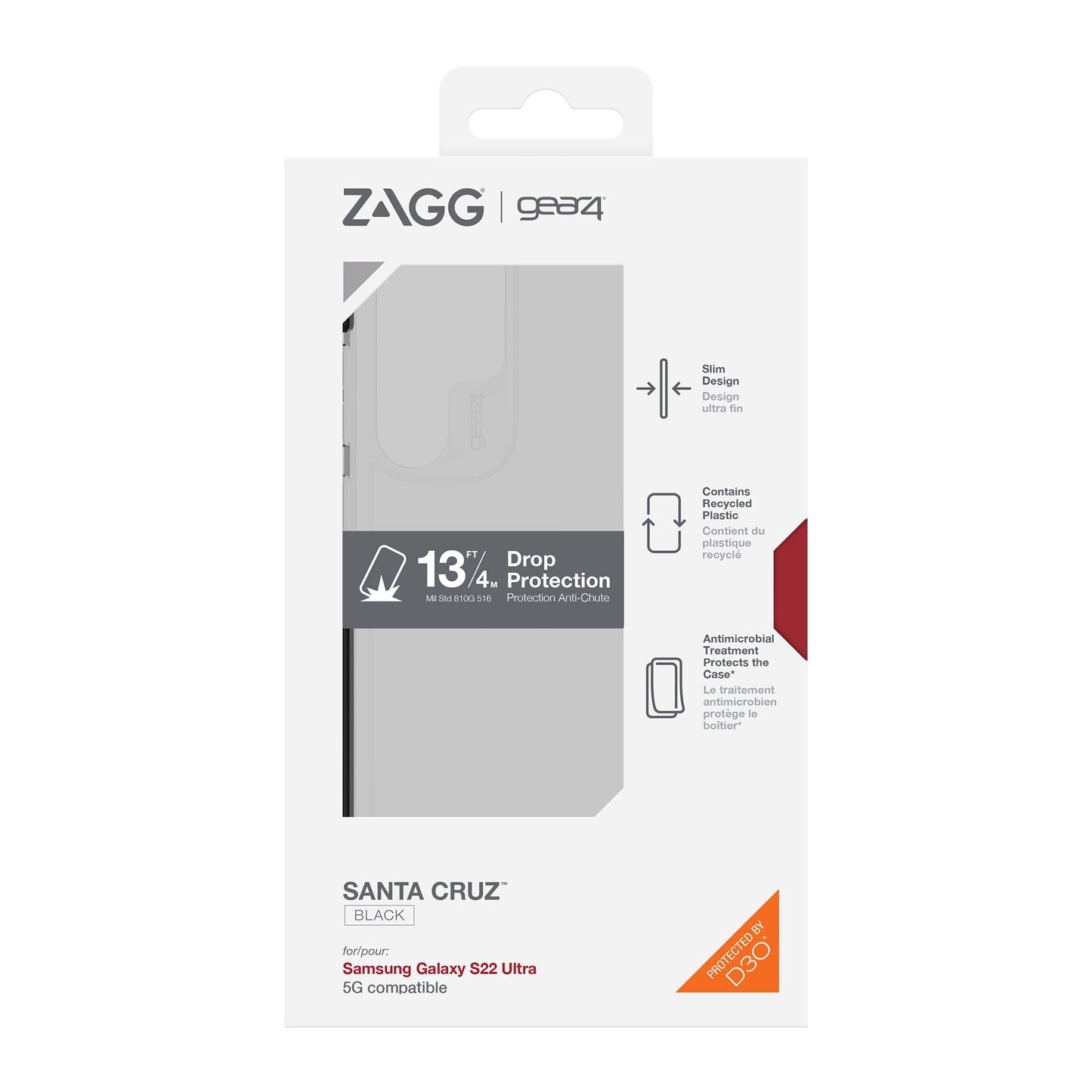 Samsung Galaxy S22 Ultra 5G Gear4 D3O Santa Cruz Case - Black