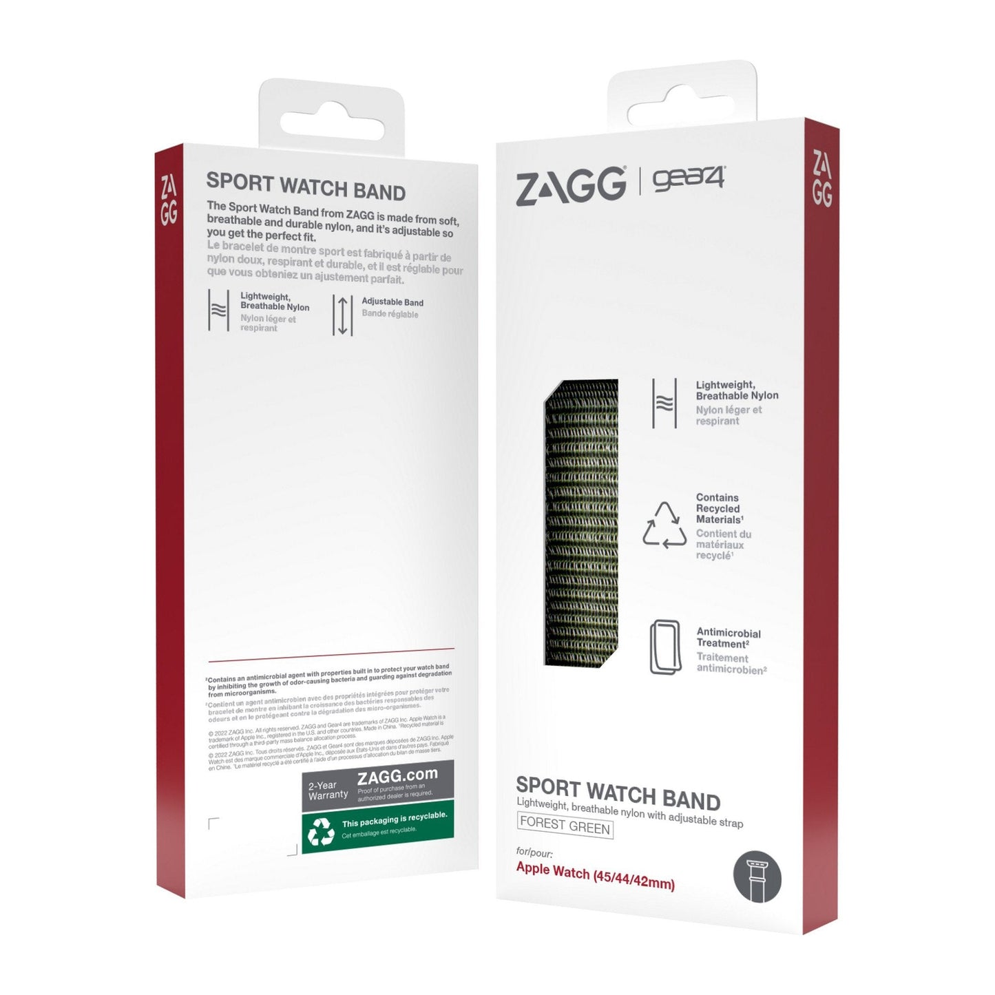 Apple Watch 42/44/45/46mm Gear4 Sport Band - Forest Green