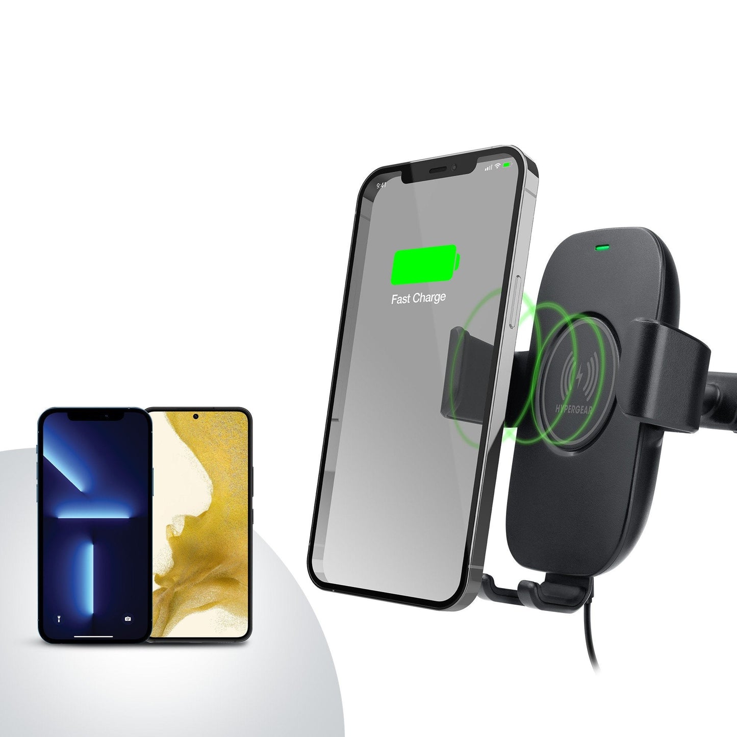 HyperGear Gravity 15W Wireless Fast Charge Mount - Black