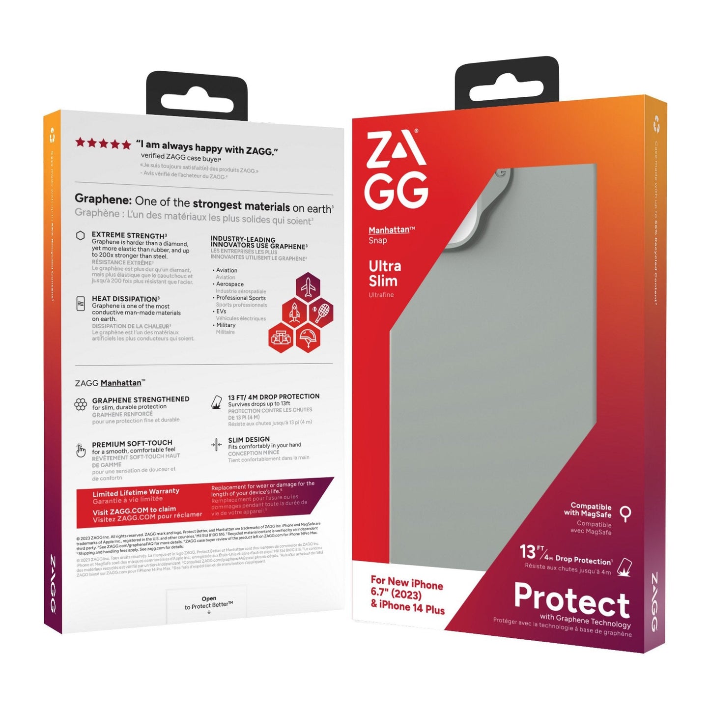 iPhone 15 Plus/14 Plus ZAGG/GEAR4 Graphene Manhattan Snap Case - Sage