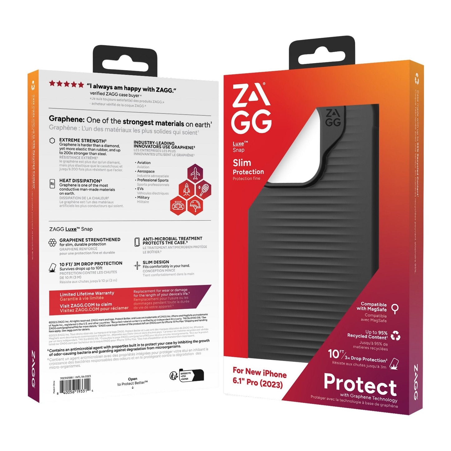 iPhone 15 Pro ZAGG/GEAR4 Graphene Luxe Snap Case - Black