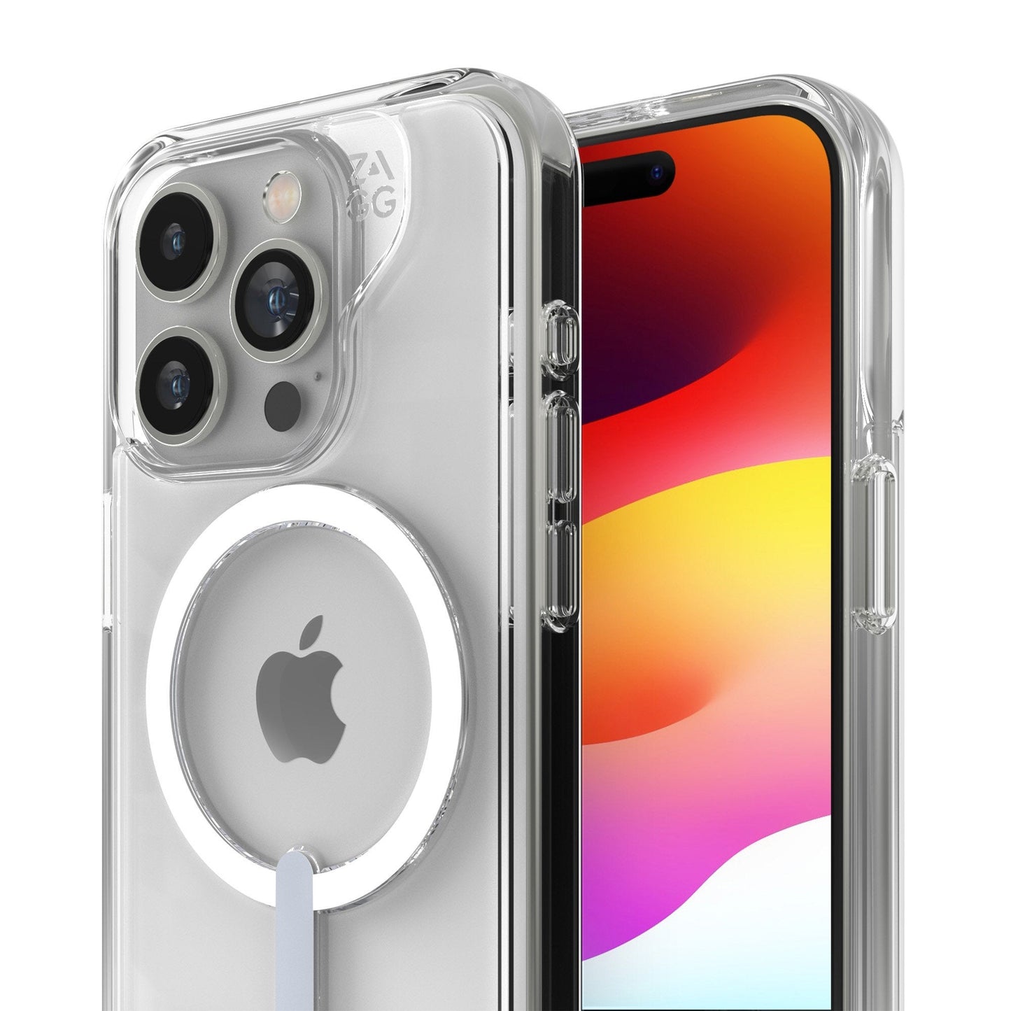 iPhone 15 Pro ZAGG/GEAR4 Graphene Crystal Palace Snap Kickstand Case - Clear