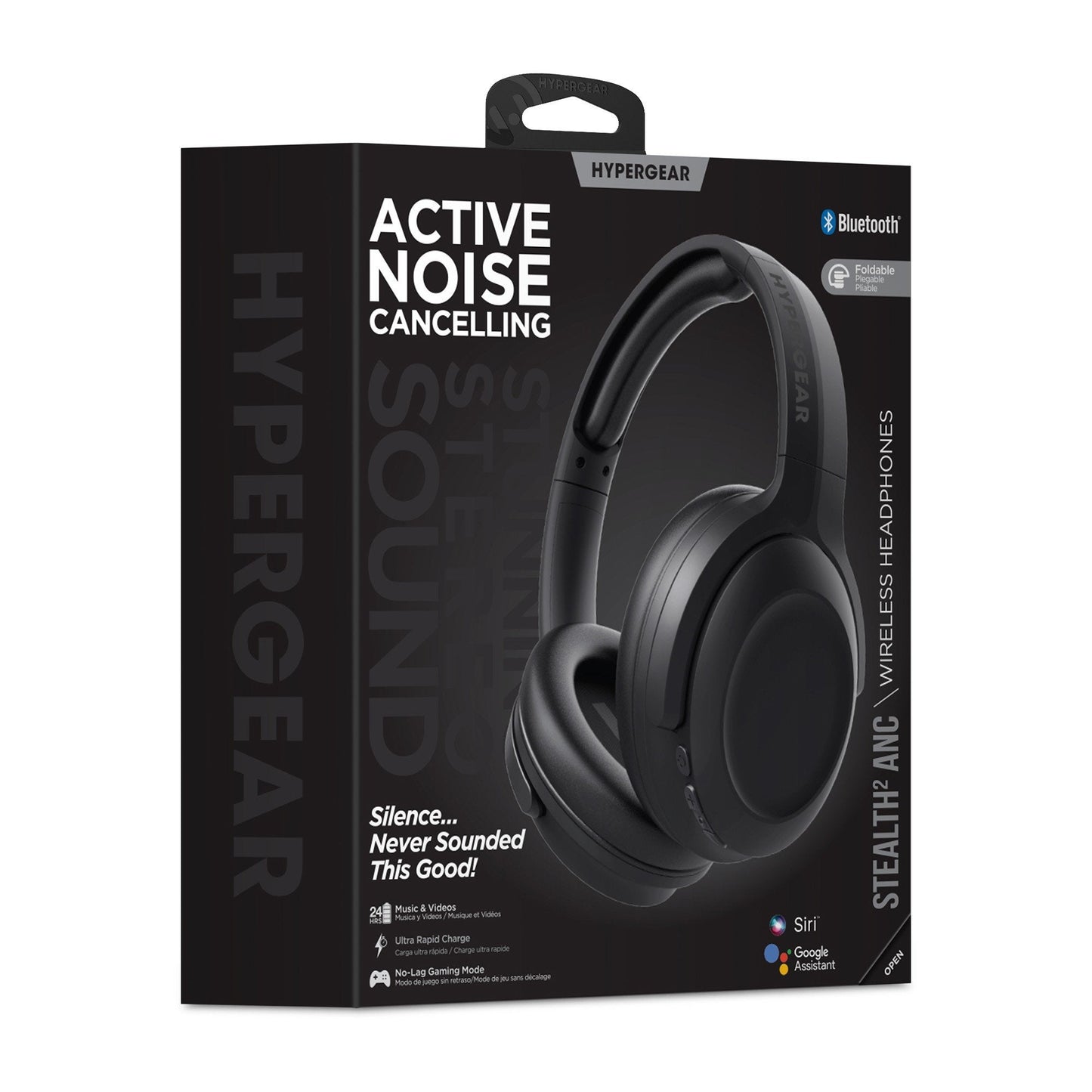 Hypergear Stealth2 ANC Wireless On-Ear Headphones - Black
