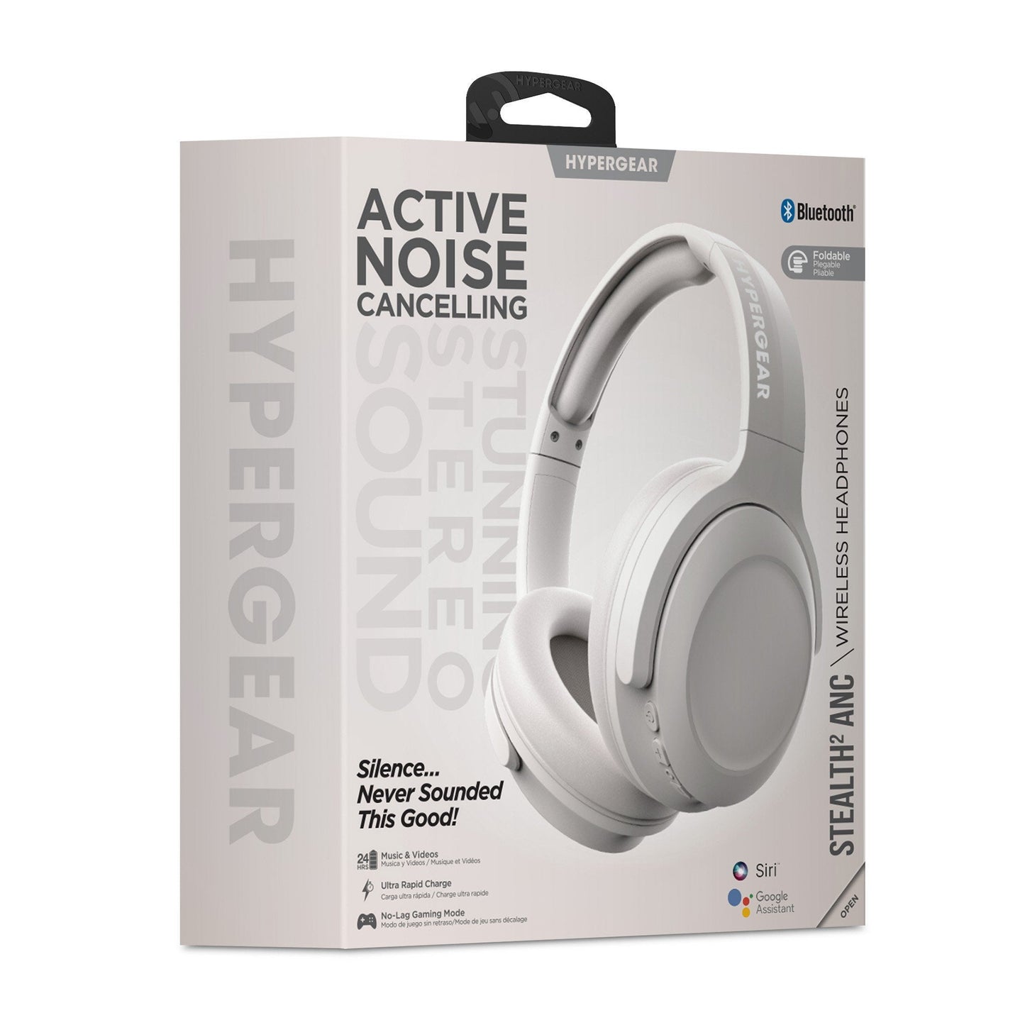 Hypergear Stealth2 ANC Wireless On-Ear Headphones - White Bone