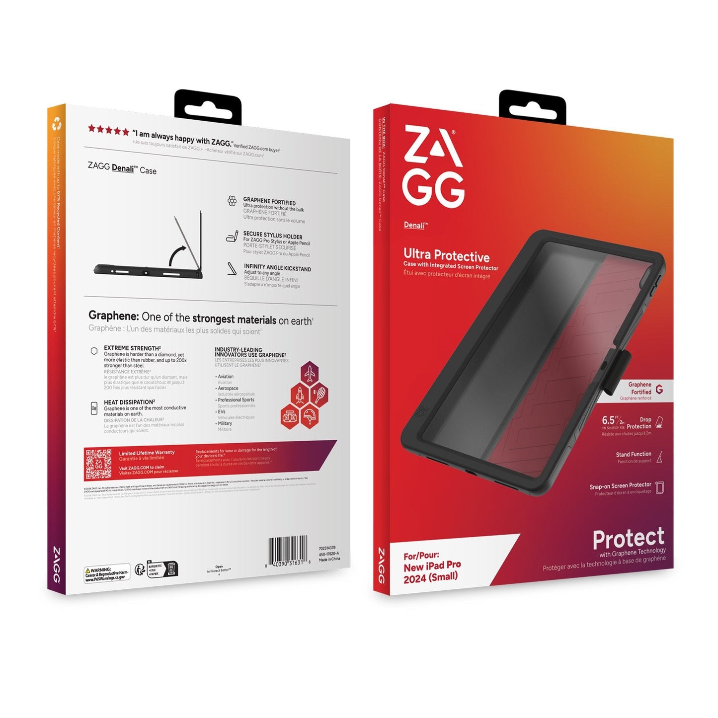 iPad Pro 11-in M4 ZAGG Graphene Denali Case - Black