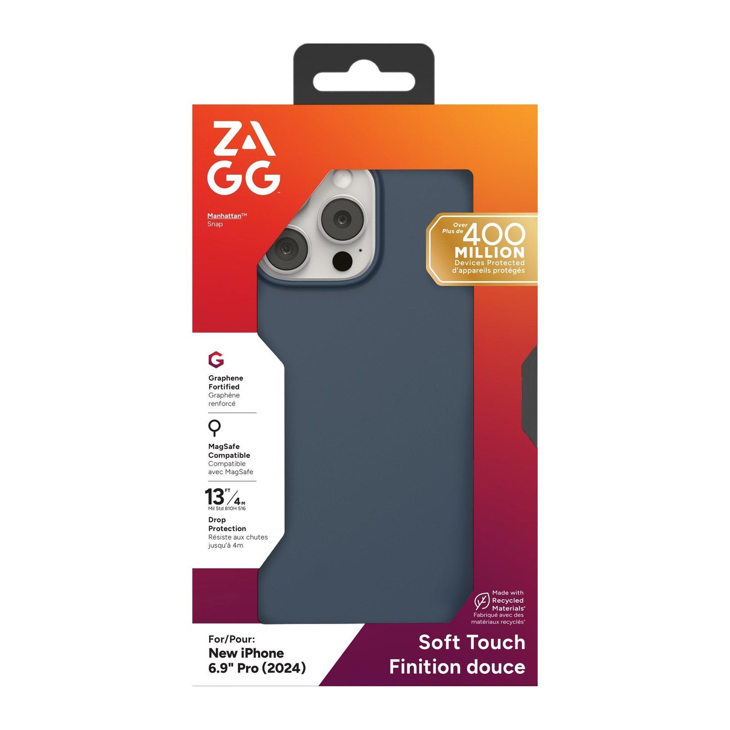 iPhone 16 Pro Max ZAGG Graphene Manhattan Snap Case - Navy