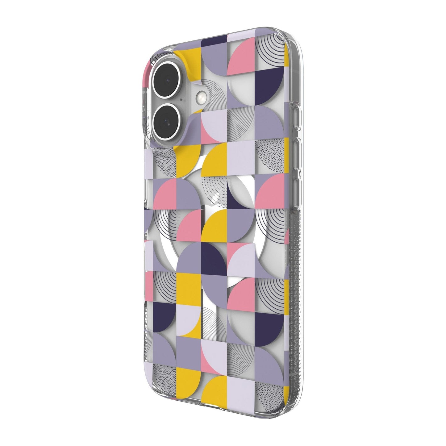 iPhone 16 ZAGG Graphene Milan Snap Case - Pink/Grey - Geometric