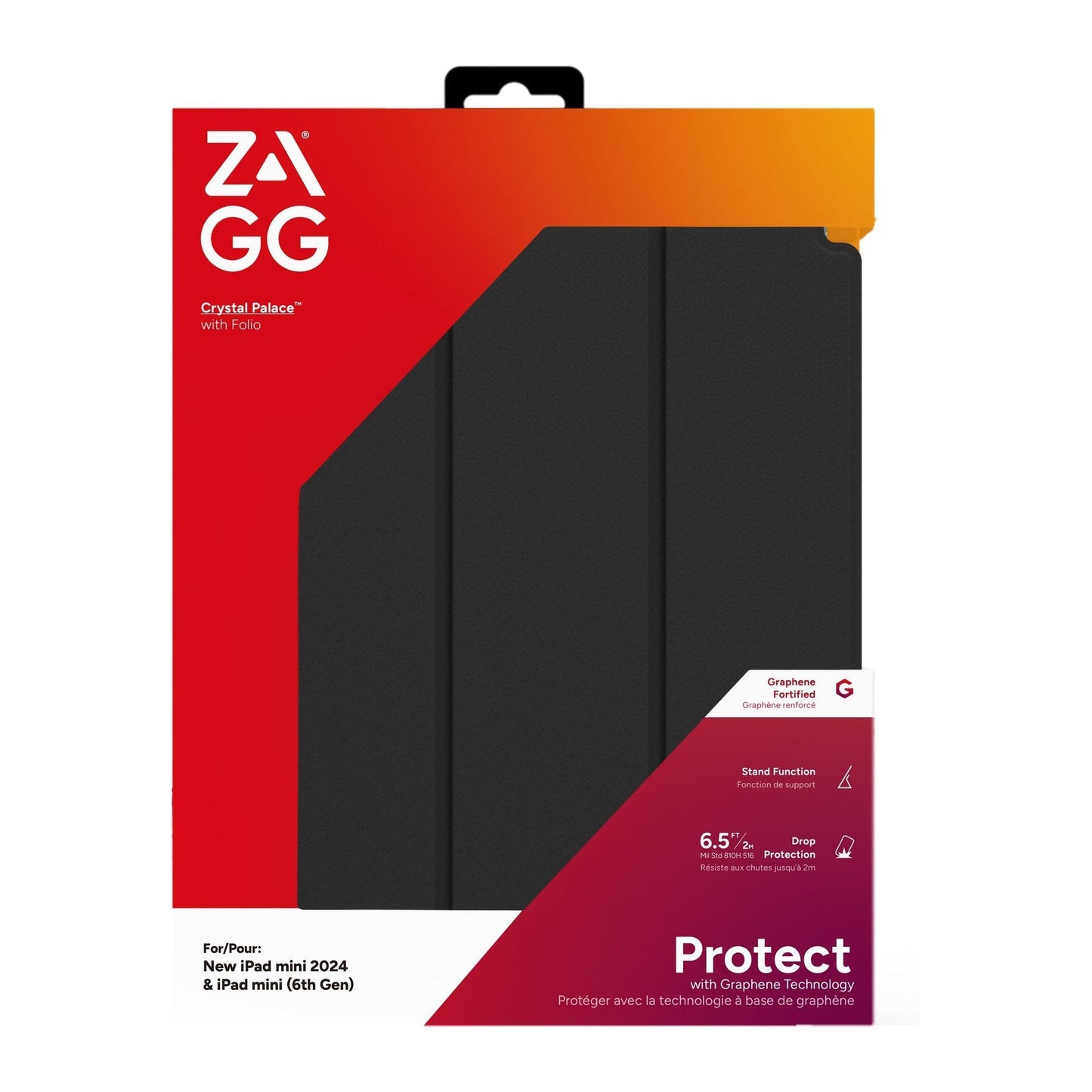 iPad mini A17 Pro/6th Gen ZAGG Graphene Crystal Palace Folio - Clear