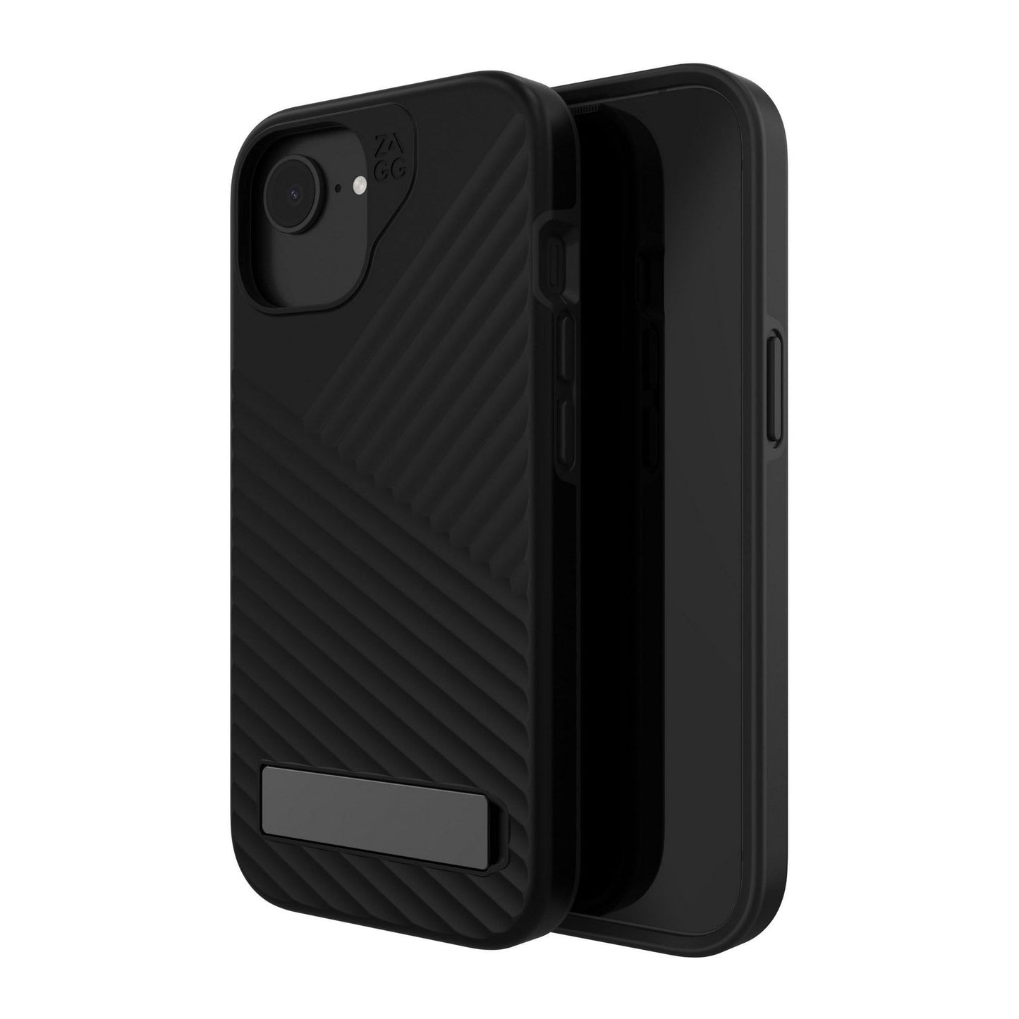 iPhone 16e/15/14/13 ZAGG Graphene Denali Snap Kickstand Case - Black