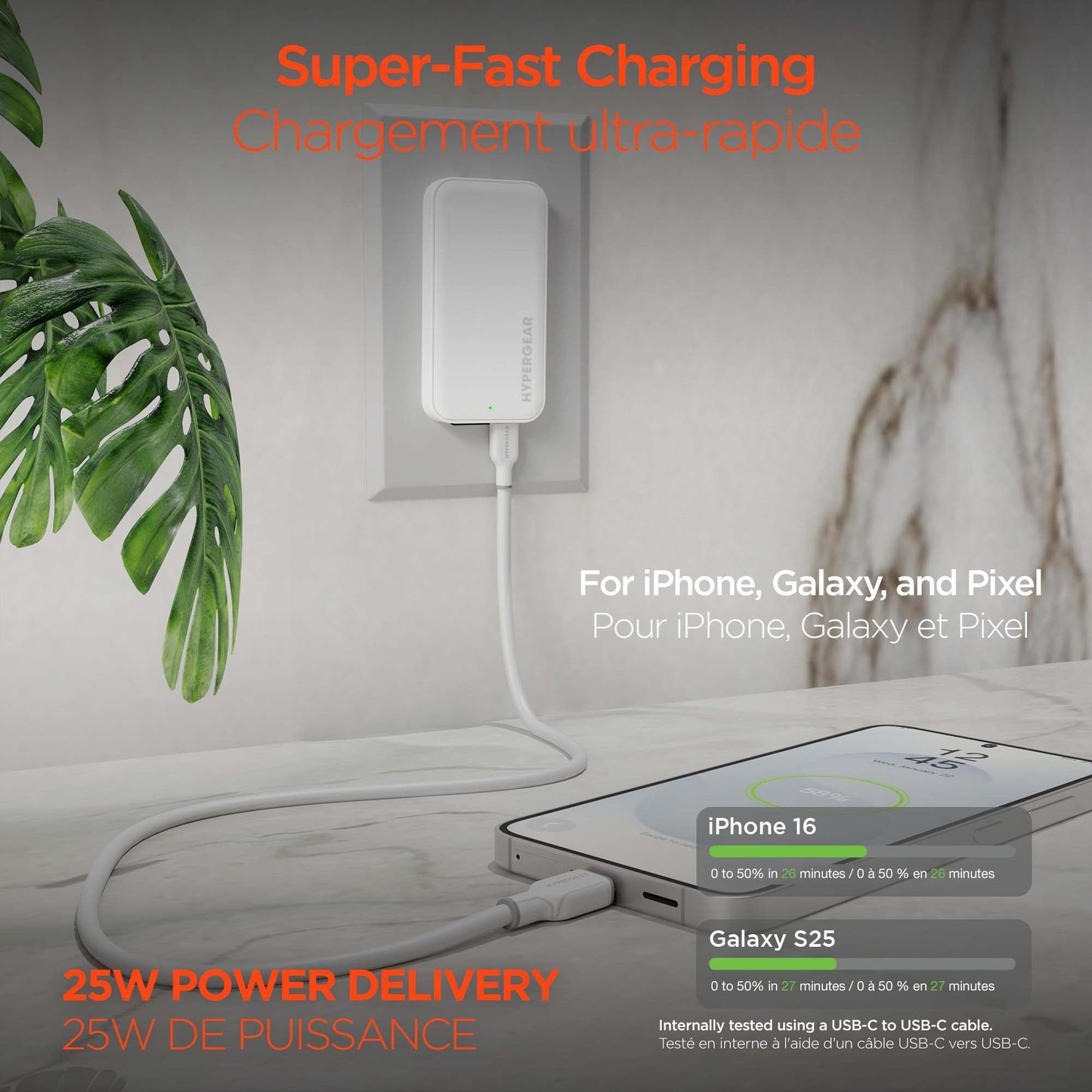 HyperGear 25W Ultra-Slim Dual Port A + C Wall Travel Charger w/ Folding Prongs