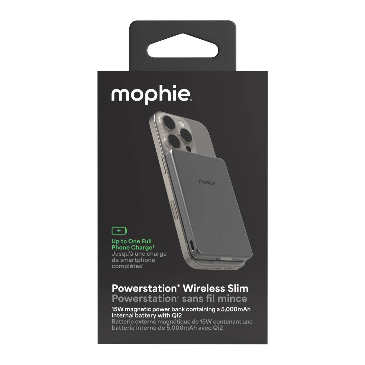 Mophie Qi2 5,000 mAh Powerstation Wireless Slim - Black