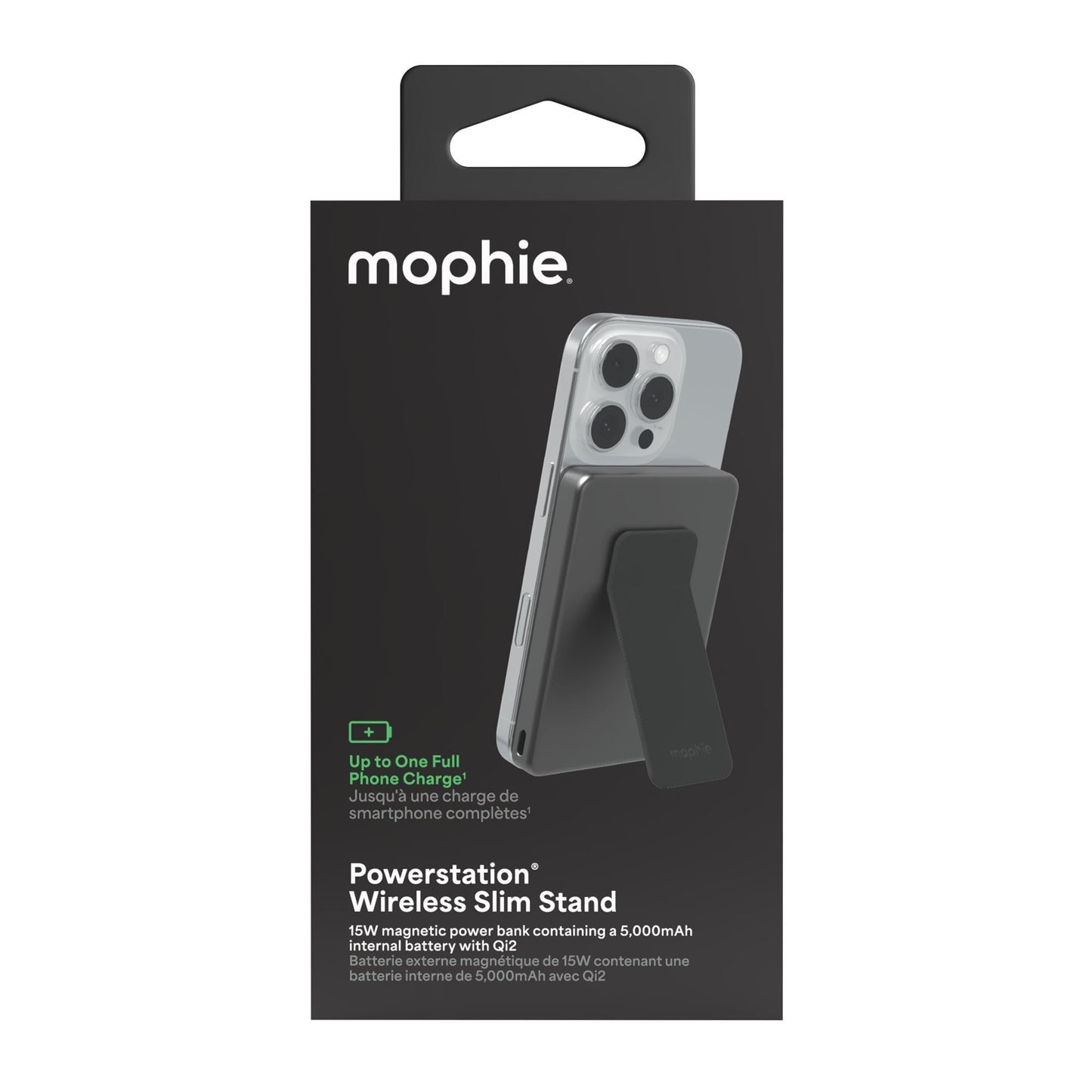 Mophie Qi2 5,000 mAh Powerstation Wireless Slim with Stand - Black