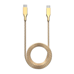 3 ft USB Type C To USB Type C Cable (AmpSentrix) (Infinity) (Gold)