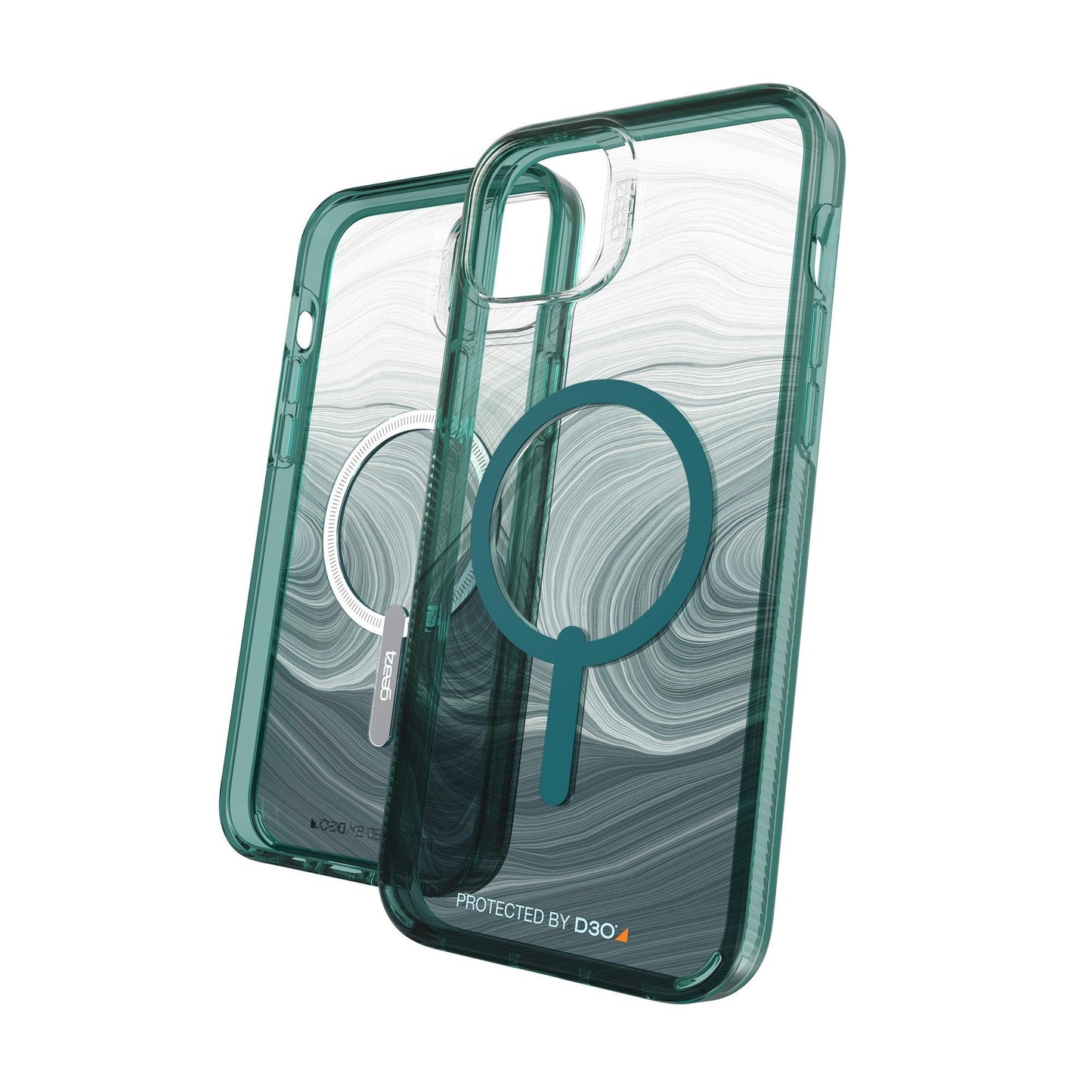iPhone 15 Plus/14 Plus Gear4 D3O Milan Snap Case - Green Swirl