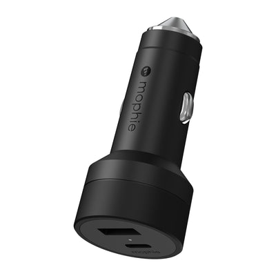 Mophie 42W Dual USB-A + USB-C Car Charger - Black