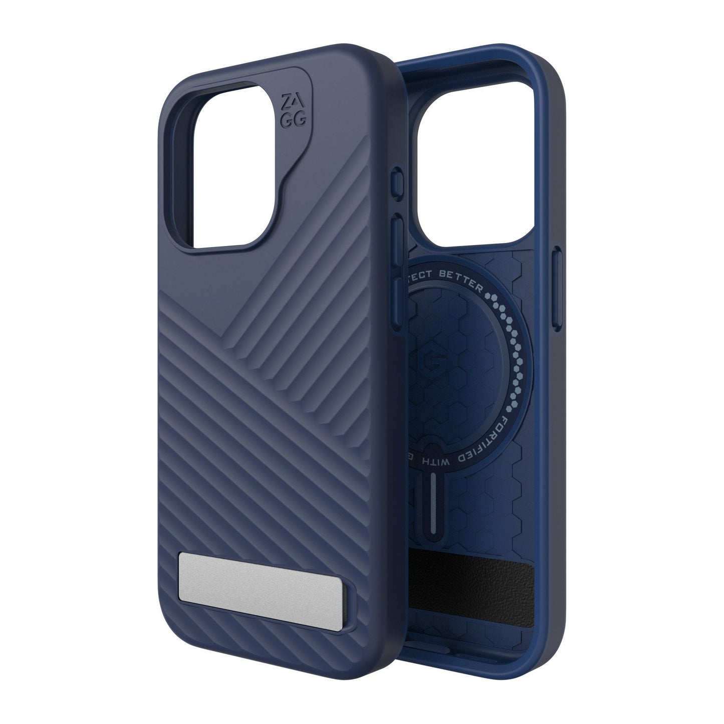 iPhone 15 Pro ZAGG/GEAR4 Graphene Denali Snap Kickstand Case - Navy
