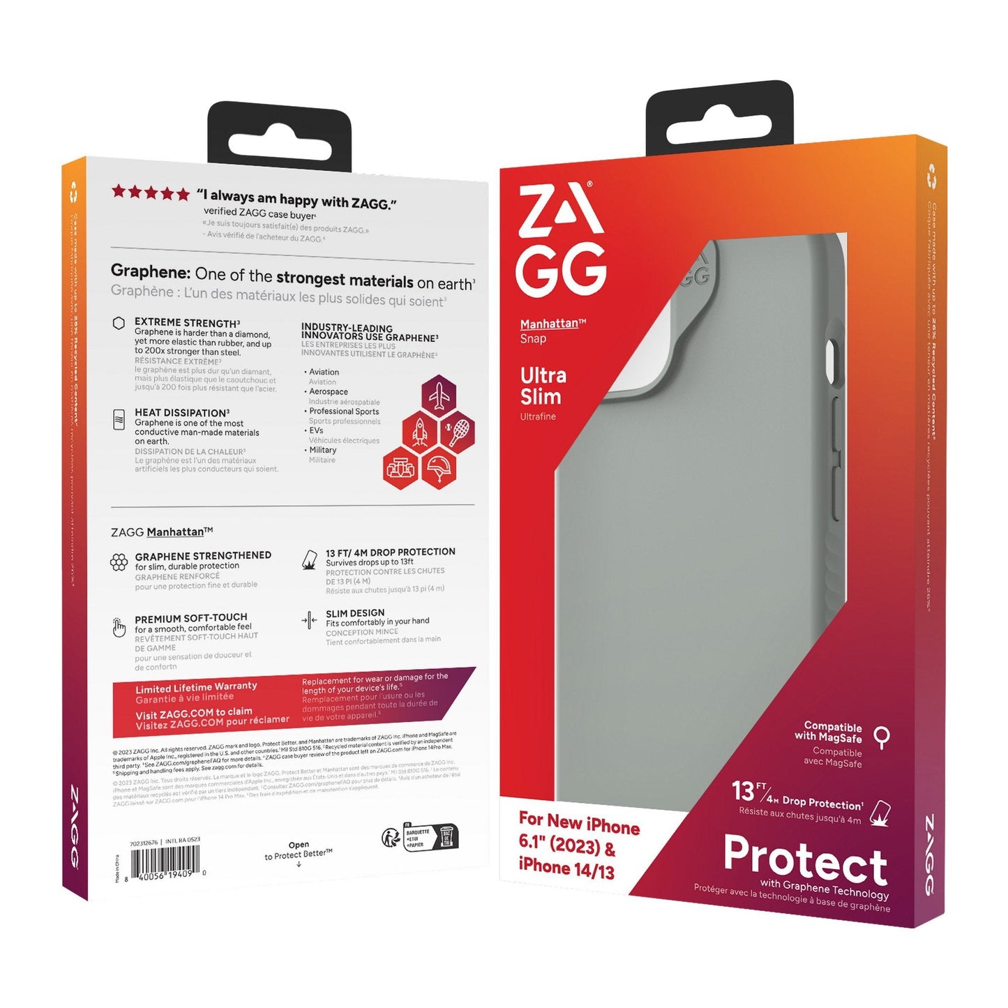 iPhone 15/14/13 ZAGG/GEAR4 Graphene Manhattan Snap Case - Sage