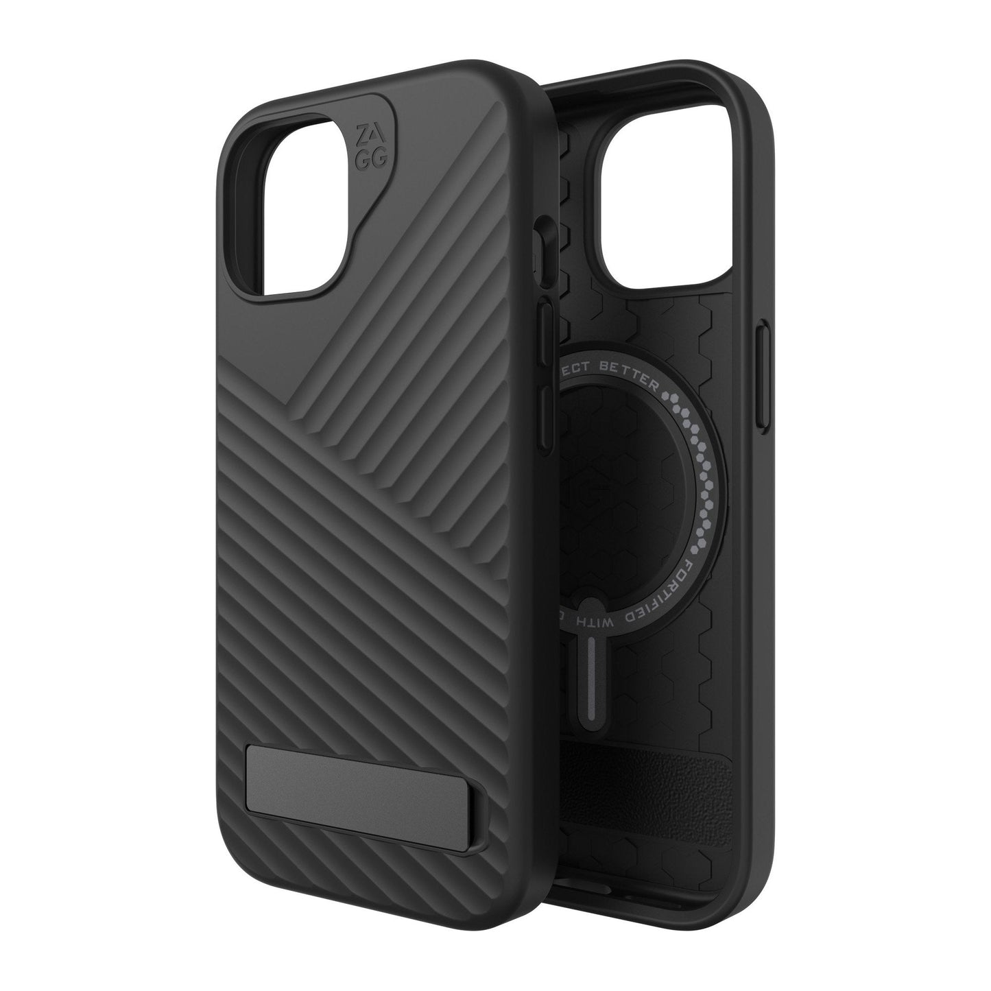 iPhone 15/14/13 ZAGG/GEAR4 Graphene Denali Snap Kickstand Case - Black