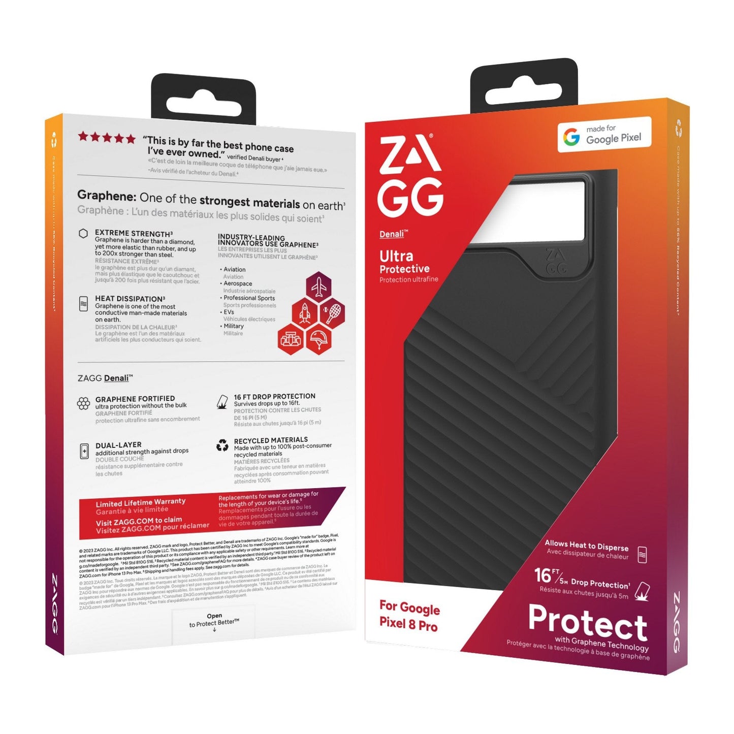 Google Pixel 8 Pro ZAGG/GEAR4 Graphene Denali Case - Black