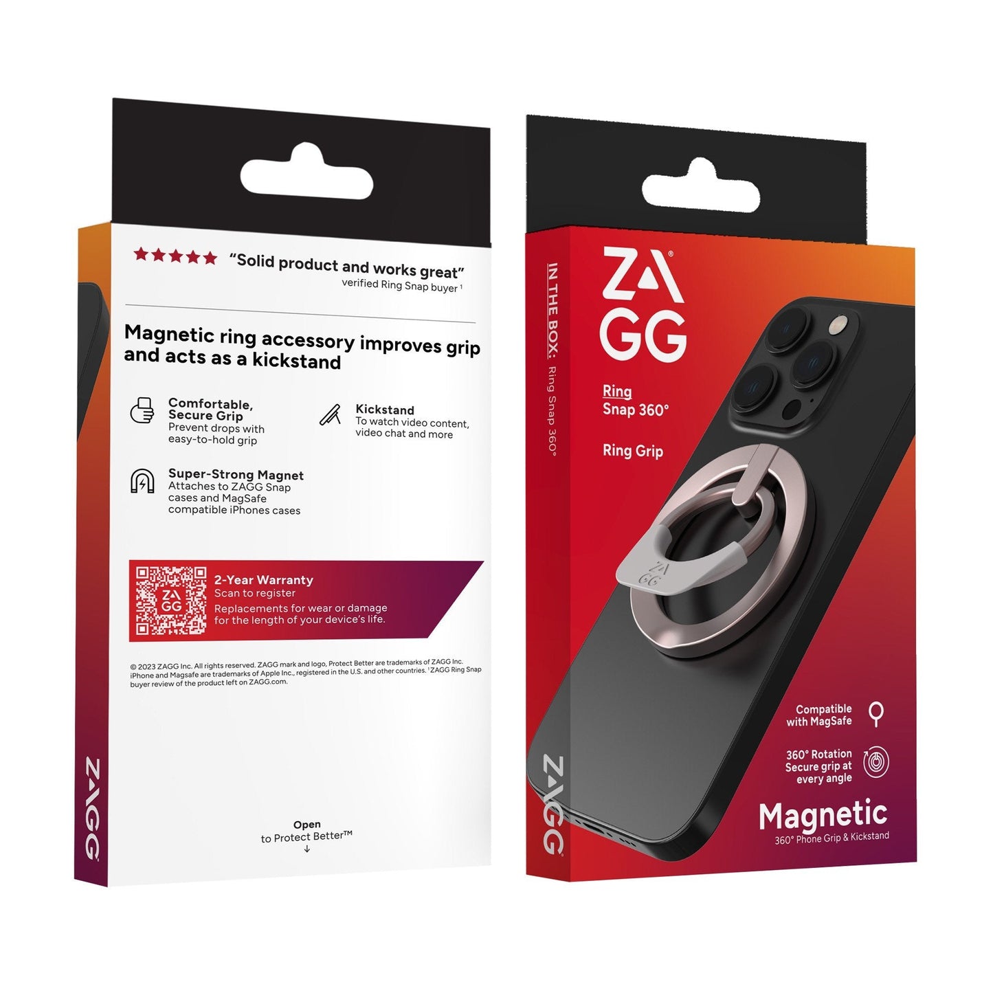 ZAGG Magnetic Ring Snap 360 - Rose Gold