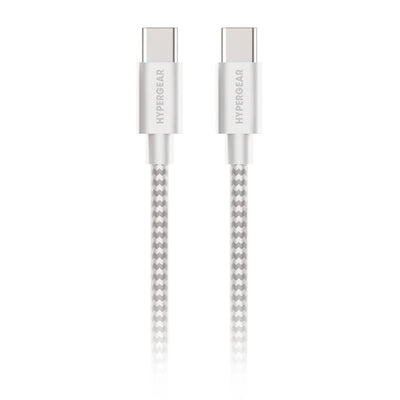 HyperGear 10 ft. 300cm USB-C to USB-C Braided Charge and Sync Cable - White