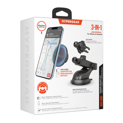 HyperGear MagGrip 3-in-1 Vehicle Mount Kit Compatible w/MagSafe