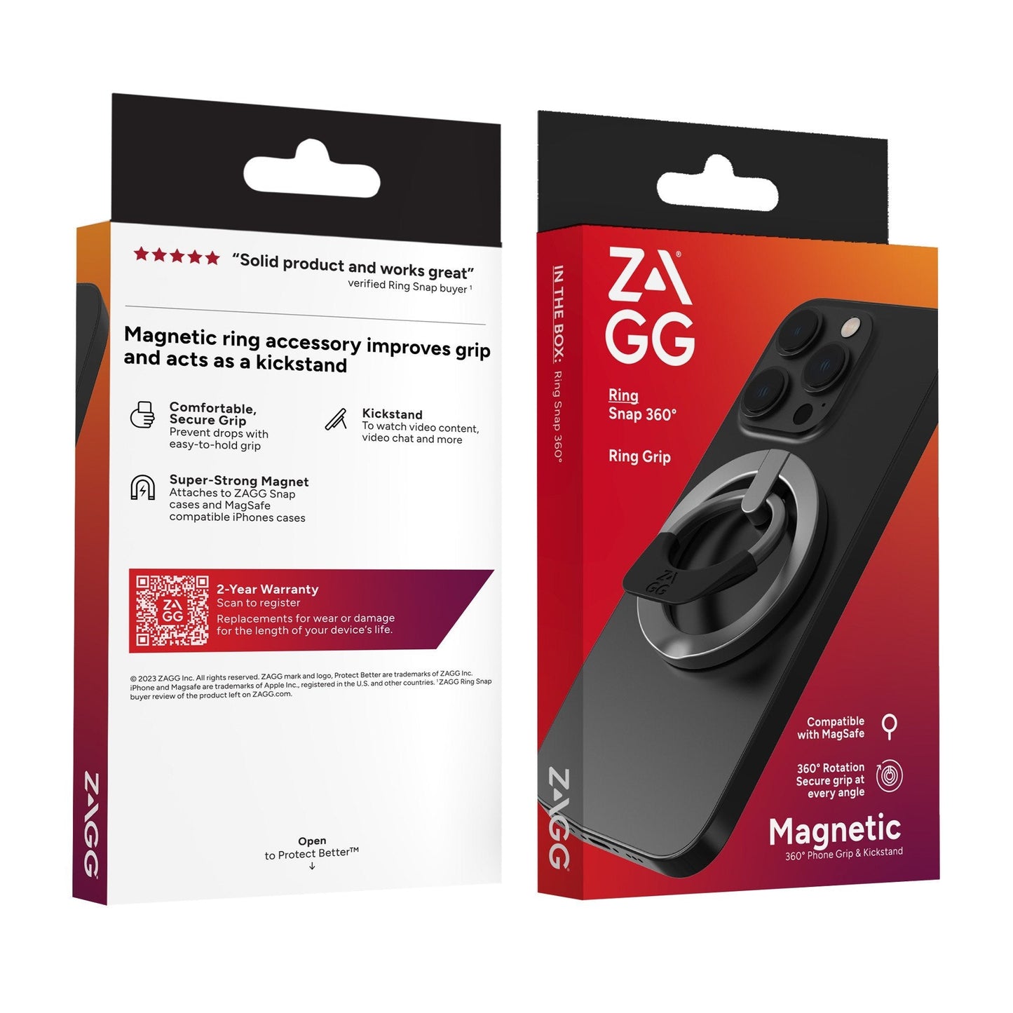 ZAGG Magnetic Ring Snap 360 - Black