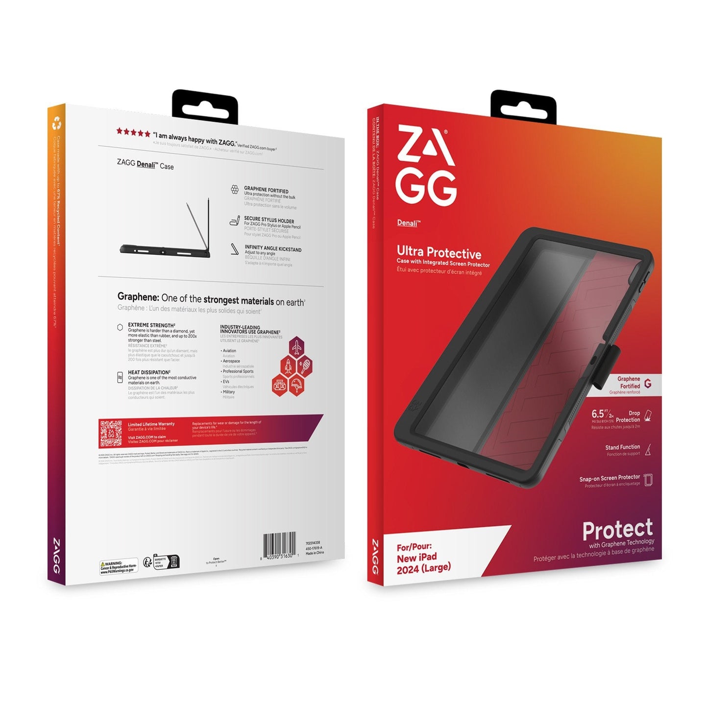 iPad Air 13-in M2 ZAGG Graphene Denali Case - Black