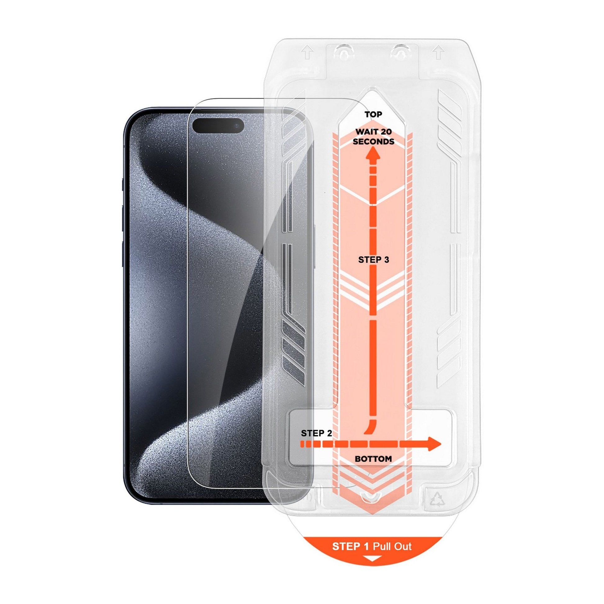 iPhone 15 Pro Max HyperGear Tempered Glass Screen Protector w/Installation Applicator Tray