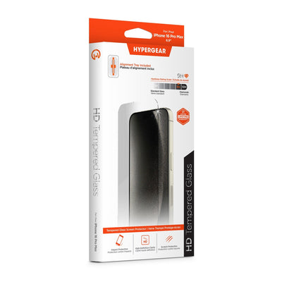 iPhone 16 Pro Max HyperGear Tempered Glass Screen Protector w/Installation Applicator Tray