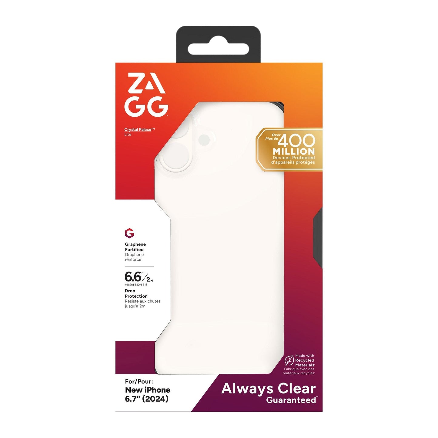 iPhone 16 Plus ZAGG Graphene Crystal Palace Lite Case - Clear