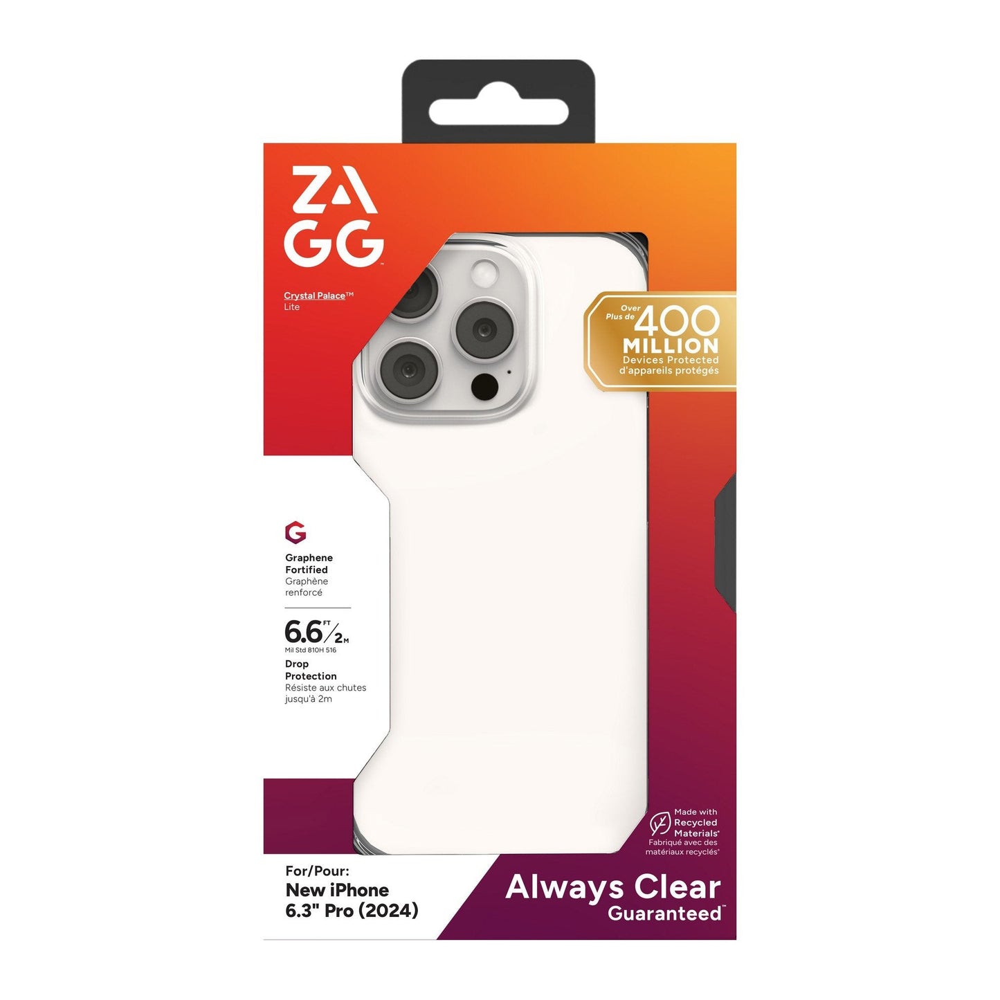 iPhone 16 Pro ZAGG Graphene Crystal Palace Lite Case - Clear