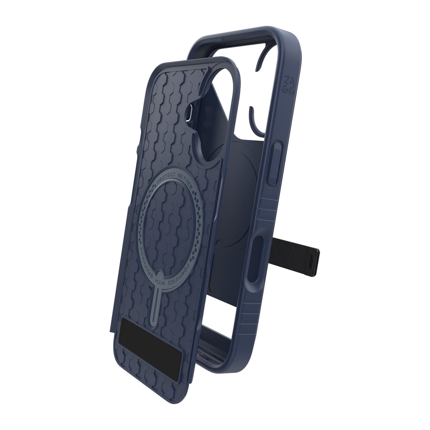 iPhone 16 ZAGG Graphene Denali Snap Kickstand Case - Navy