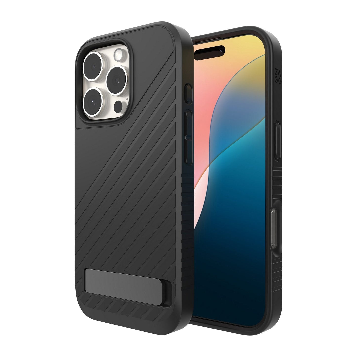 iPhone 16 Pro ZAGG Graphene Denali Snap Kickstand Case - Black