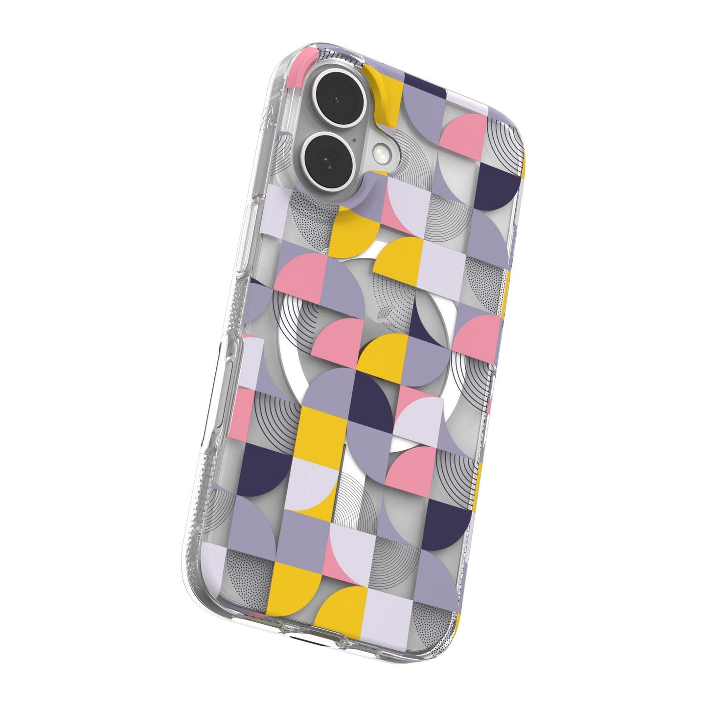 iPhone 16 ZAGG Graphene Milan Snap Case - Pink/Grey - Geometric