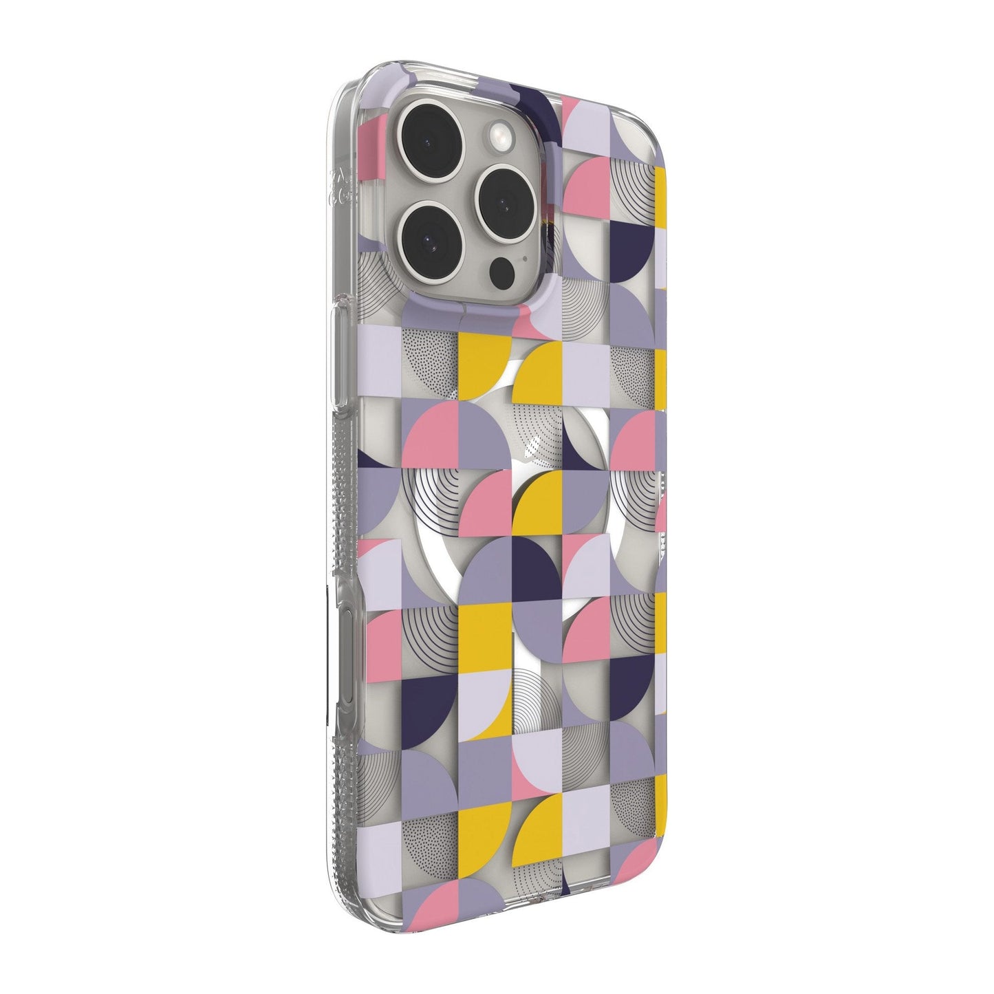 iPhone 16 Pro Max ZAGG Graphene Milan Snap Case - Pink/Grey - Geometric