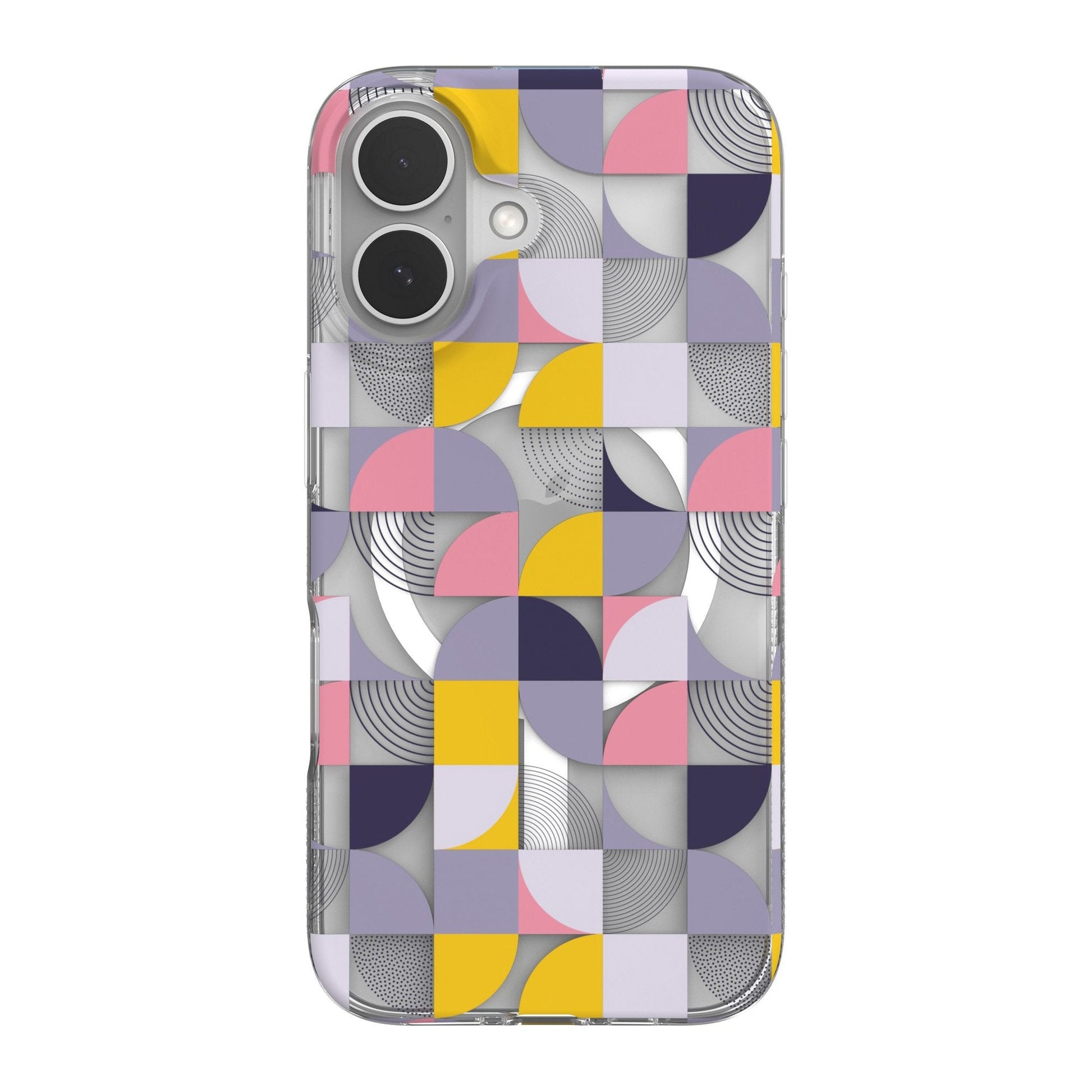 iPhone 16 ZAGG Graphene Milan Snap Case - Pink/Grey - Geometric