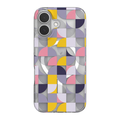 iPhone 16 ZAGG Graphene Milan Snap Case - Pink/Grey - Geometric