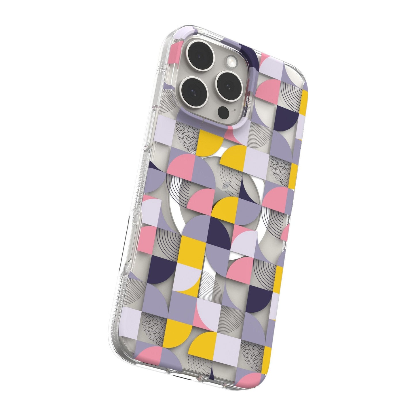 iPhone 16 Pro Max ZAGG Graphene Milan Snap Case - Pink/Grey - Geometric