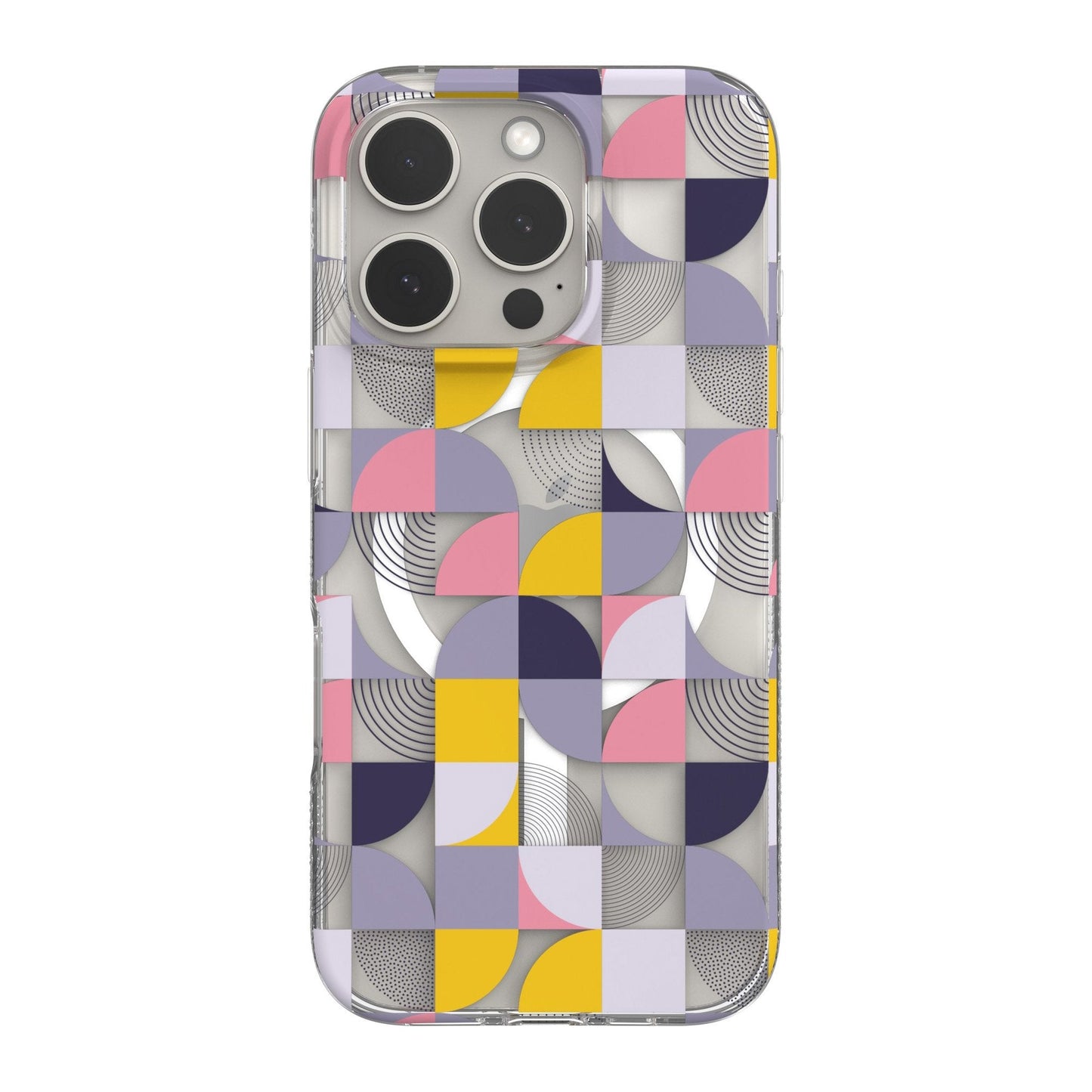 iPhone 16 Pro ZAGG Graphene Milan Snap Case - Pink/Grey - Geometric