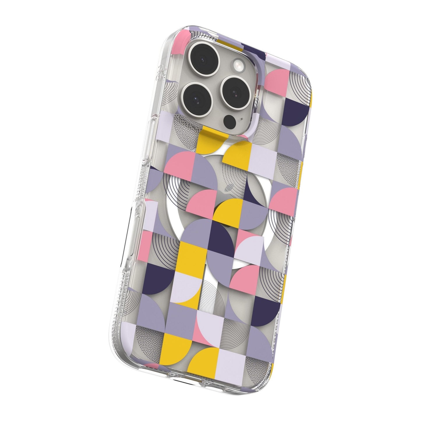 iPhone 16 Pro ZAGG Graphene Milan Snap Case - Pink/Grey - Geometric