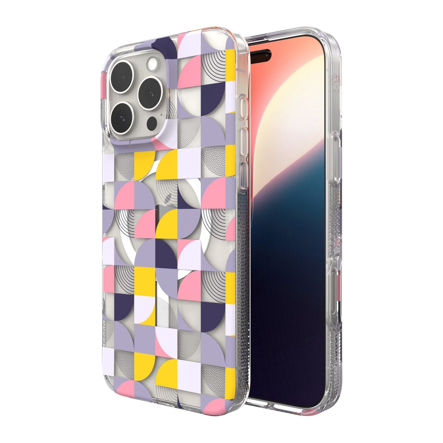 iPhone 16 Pro Max ZAGG Graphene Milan Snap Case - Pink/Grey - Geometric
