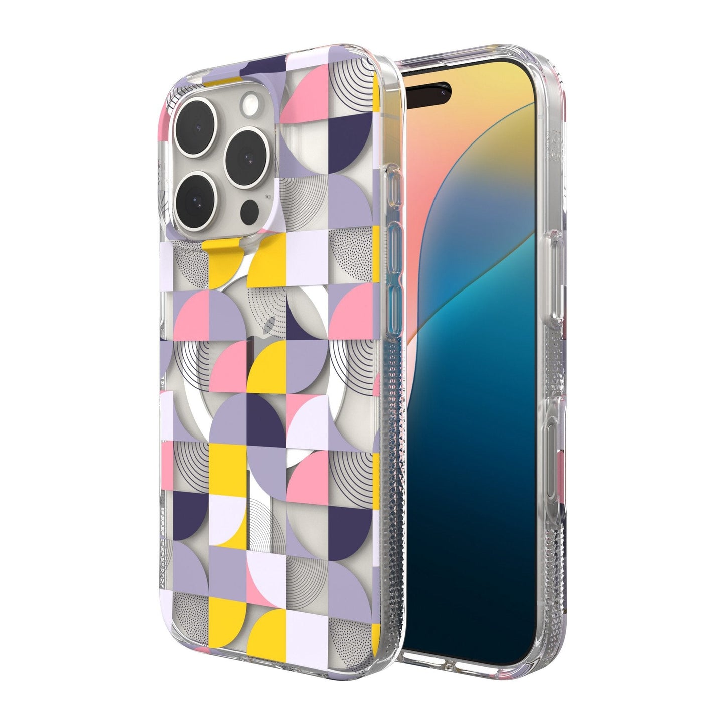 iPhone 16 Pro ZAGG Graphene Milan Snap Case - Pink/Grey - Geometric