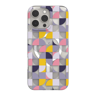 iPhone 16 Pro Max ZAGG Graphene Milan Snap Case - Pink/Grey - Geometric