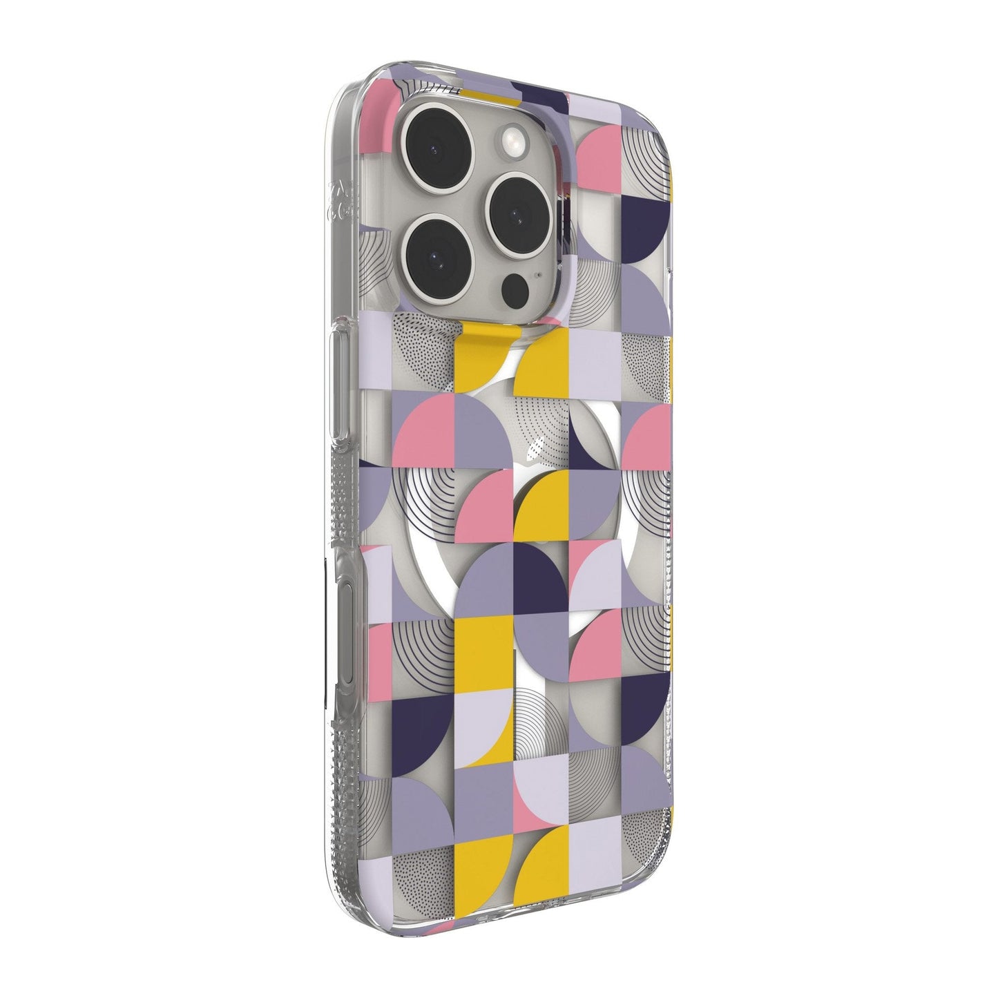 iPhone 16 Pro ZAGG Graphene Milan Snap Case - Pink/Grey - Geometric