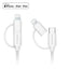 HyperGear 1 ft. 30cm 2-in-1 USB-C to USB-C + USB-C to Lightning Braided Charge and Sync Cable