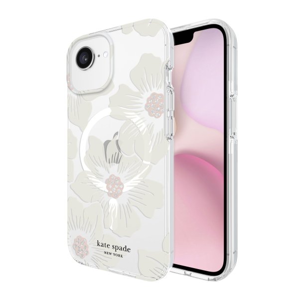 iPhone 16e/15/14/13 Kate Spade Protective Prints MagSafe Case - Hollyhock Floral