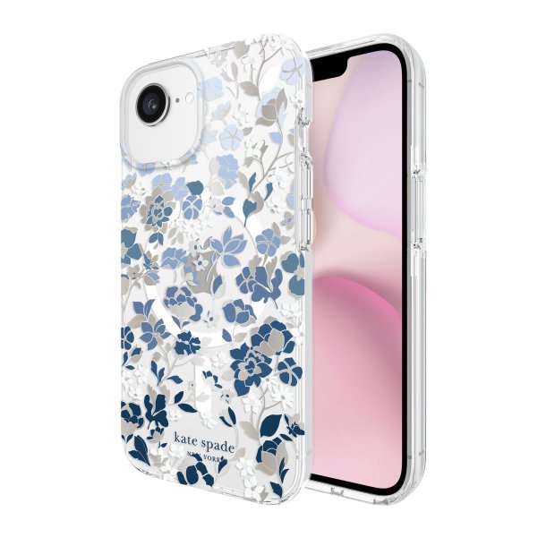 iPhone 16e/15/14/13 Kate Spade Protective Prints MagSafe Case - Flowerbed Blue