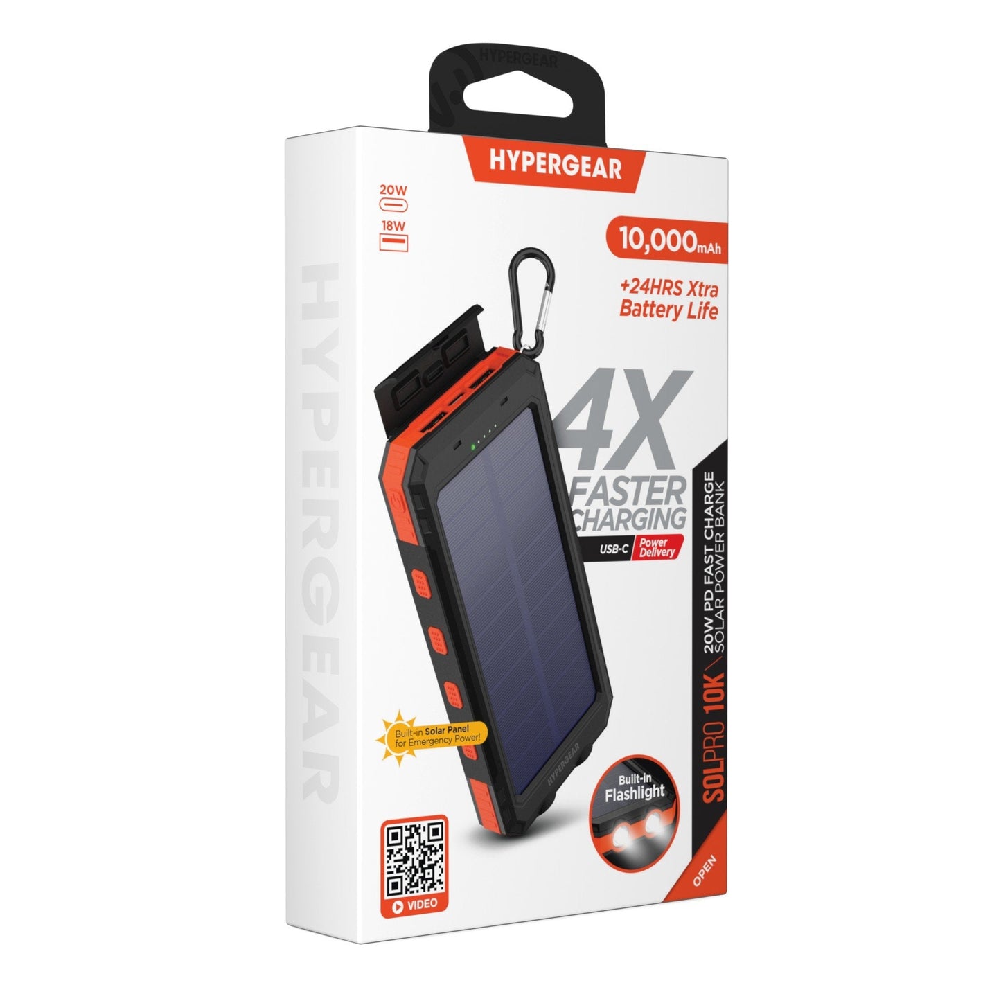 Hypergear 10000mAh SolPro 20W Solar Rugged IPX5 Power Bank w/ Compass + Flashlight