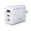 HyperGear 45W Multi Port Dual USB-C + Single USB-A Wall Charger Travel Hub - White